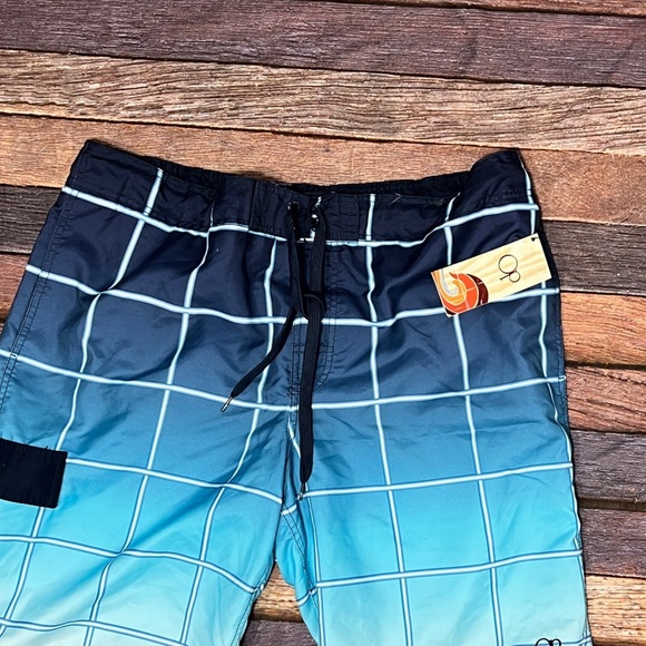Ocean Pacific OP Mens Blue Board Shorts Swim Trunks Surfer Bathing Suit - Picture 6 of 7